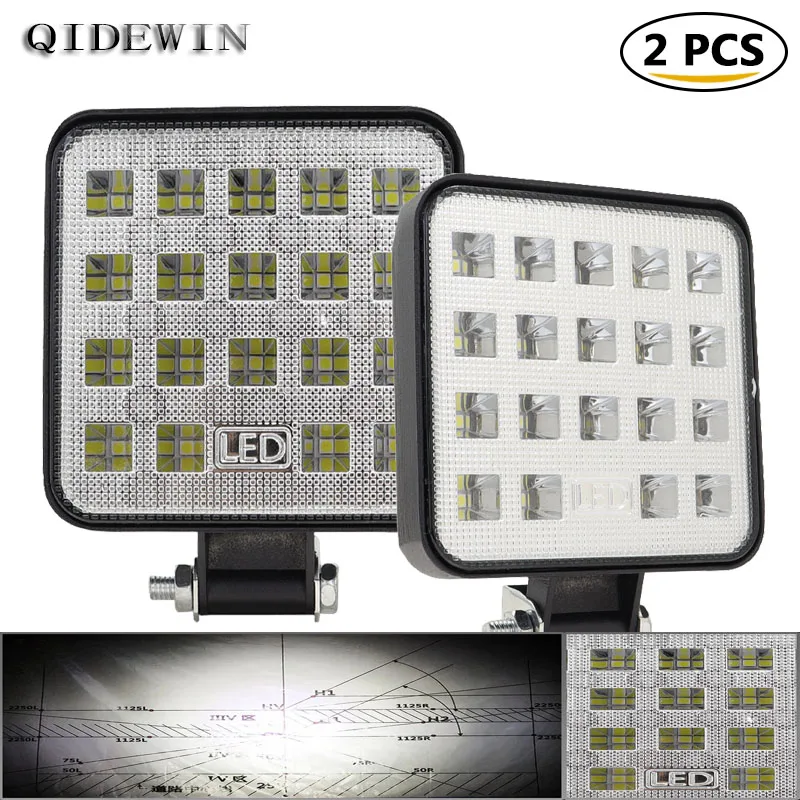 

3 inch 54W Truck Forklift Electric Motorcycle Excavator Auxiliary Lights 19 LED Front Headlights Floodlight roof lights 2pcs