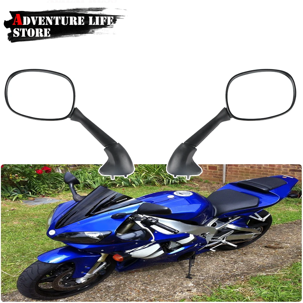 Espejo retrovisor negro para motocicleta, repuesto de carreras para Yamaha YZF1000, YZF 1000, R1, YZF600, R6 1998, 1999-2008, YZF-1000
