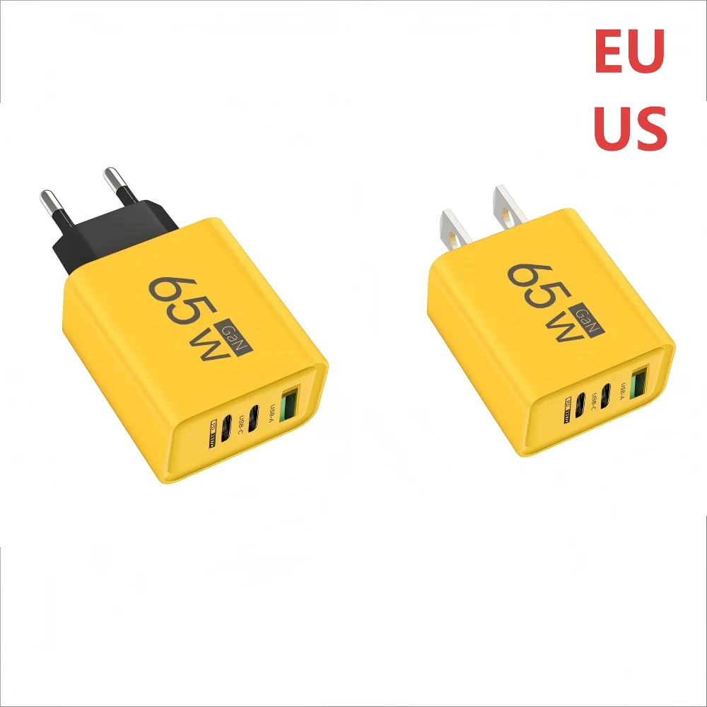 

65W Fast Charger USB C PD 3.0 Quick Charge Adapter For iPhone 16 15Pro Max Samsung Xiaomi Huawei EU US Plug Wall Charger 3 Ports