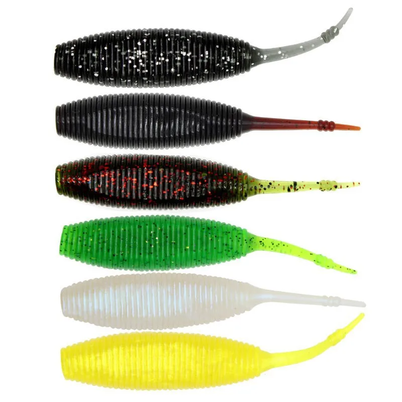 Fishing Lure Sinking Soft Bait Fly Pupa Worm 9cm 8g Artificial Lures Screw Fat Grub Needle Tail Lot 5 Pieces SALE