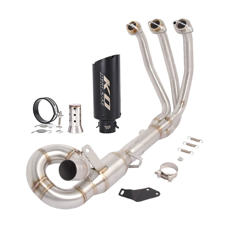 For CFMOTO 675SR 675SS 2024-2025 657NK 2025 Slip On Motorcycle Exhaust System 51MM Muffler Header Link Pipe Stainless Steel Tips