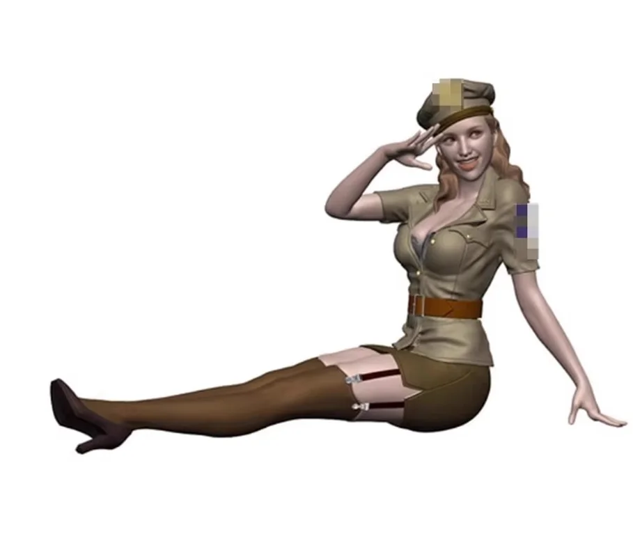 Figurine soldat féminin de la seconde guerre mondiale, modèle en résine ventuse Gk, Micro Miniature, modèle blanc imprimé en 3d, jouet, Kit non assemblé et non peint, 1/16