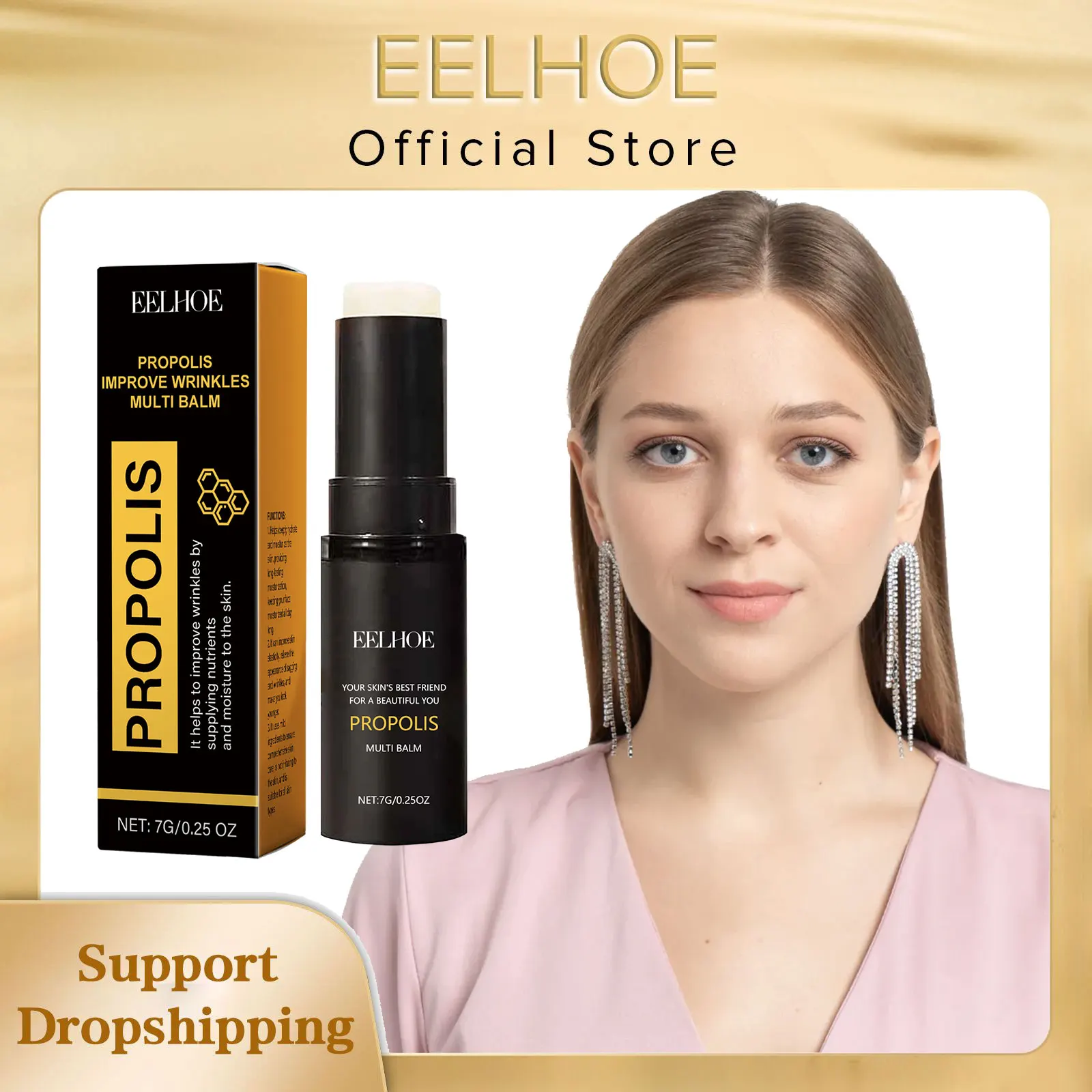 EELHOE-crema Facial reafirmante de propóleo de abeja, microcrema hidratante para el estiramiento de la piel Facial, rejuvenecimiento Facial, reparación, nutrición de la piel, bálsamo Facial