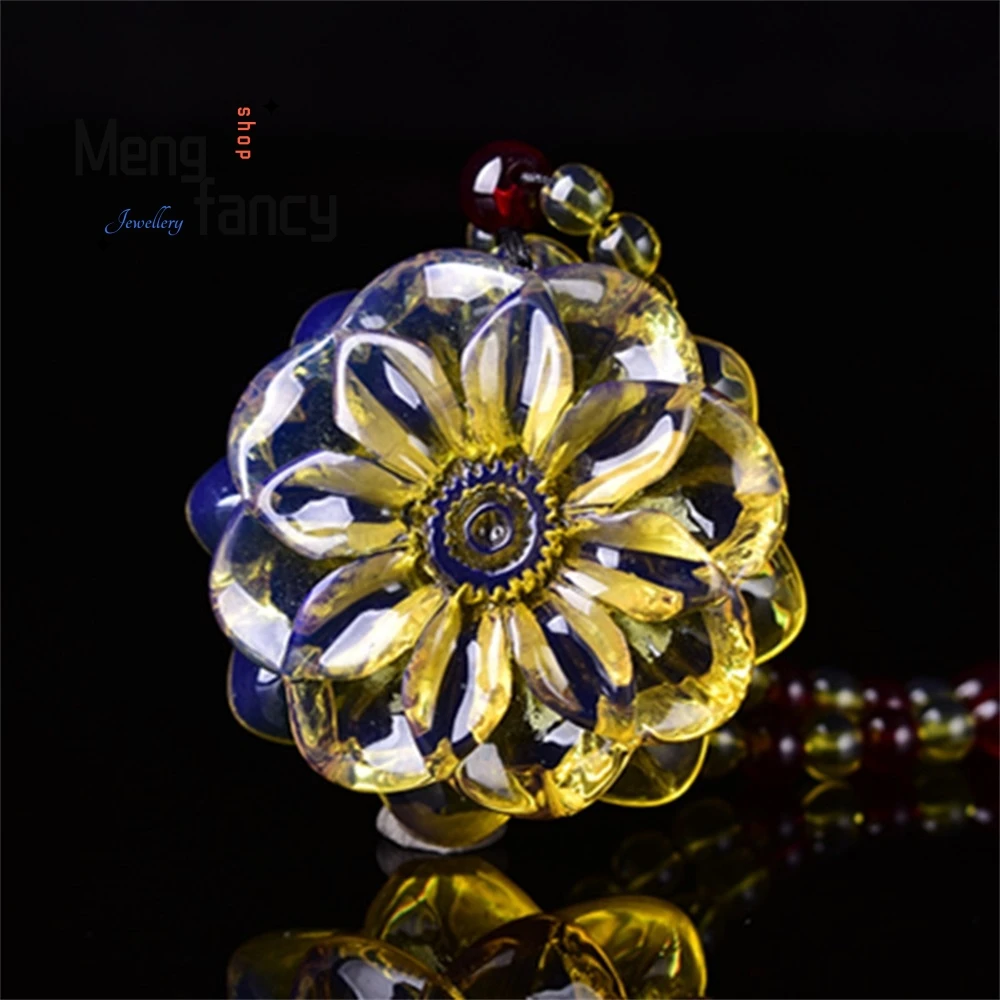 

Beeswax And Amber Necklace, Floral Sweater Chain, Pendant, Simple Men's And Women's Styles Handicraft Fashion Jewelry Exquisite