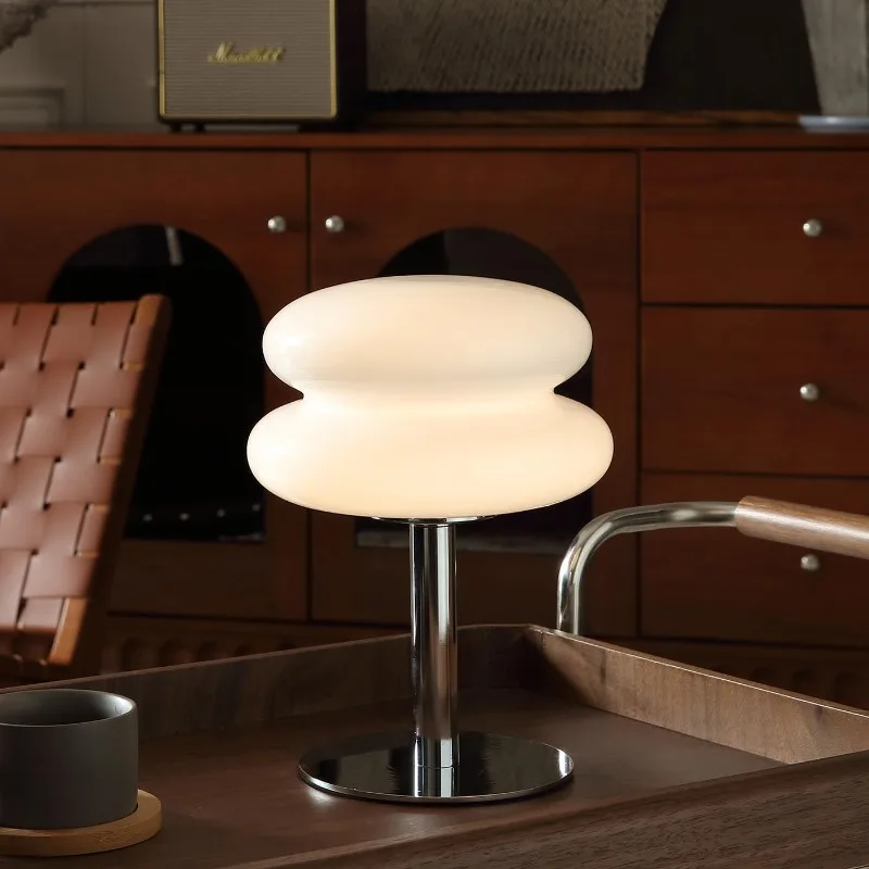 

Mushroom Lamp for Bedroom,Mid Century Modern Lamp for Nightstand, Dimmable Retro Egg Tart Bedside Small Lamps,Unique Home Mushro