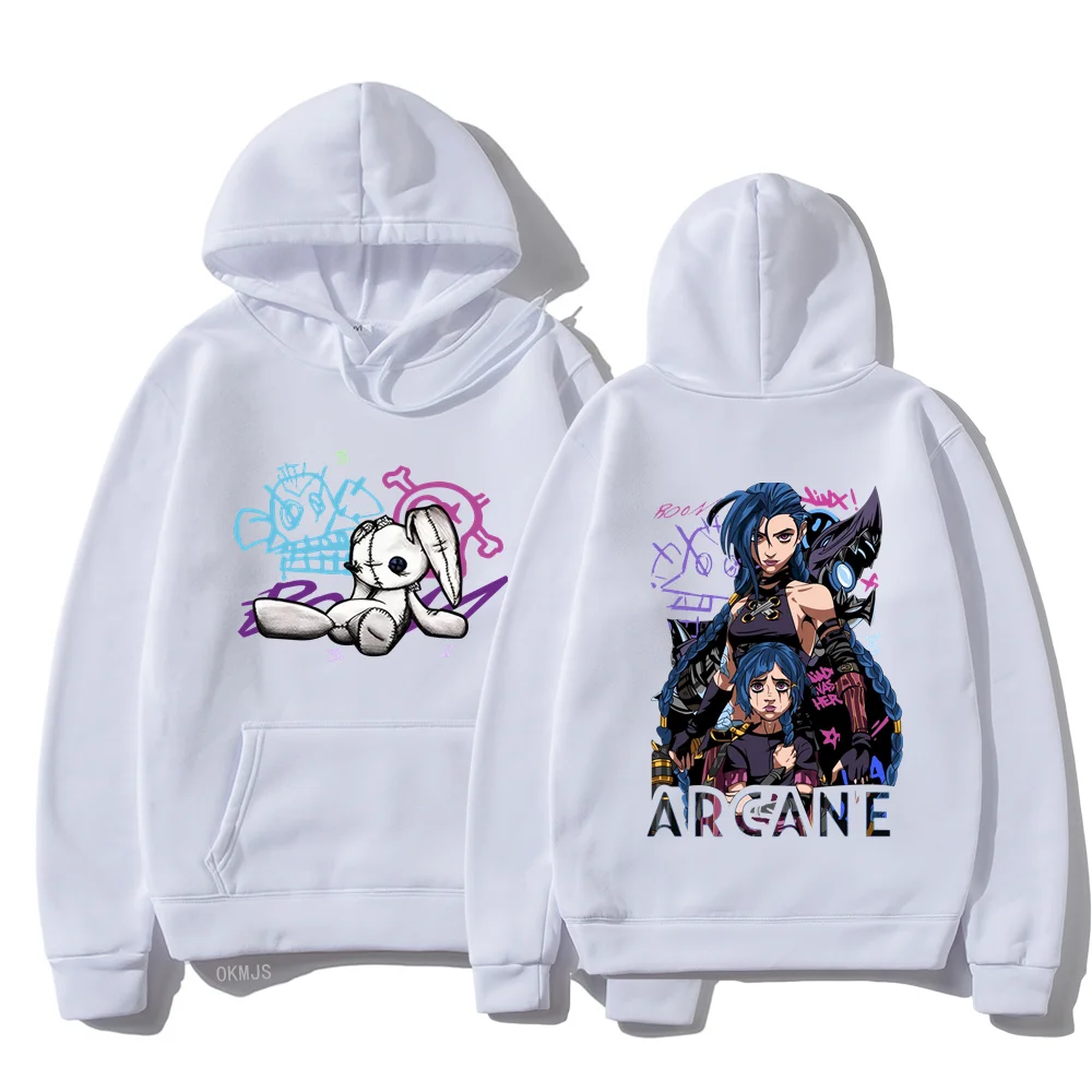 Arcane Jinx Hoodie 2025 Retro Men Women Hoodies Harajuku Aesthetic Clothes Unisex Winter Fleece Pullover Sweatshirt Vintage