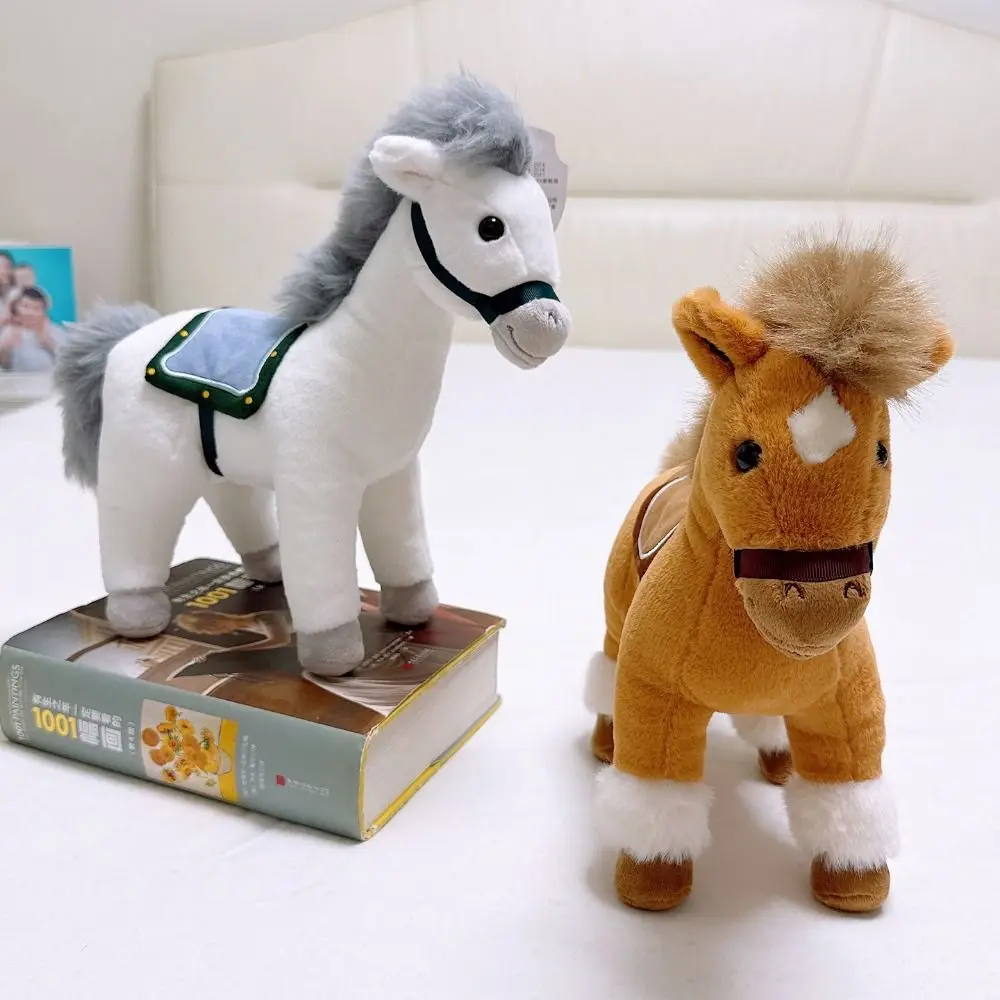 

Good Luck Cute Stuffed Animal Horse Soft Kawaii Horse Plush Doll Toys Handmade Lifelike Plush Racing Horse Year of The Horse