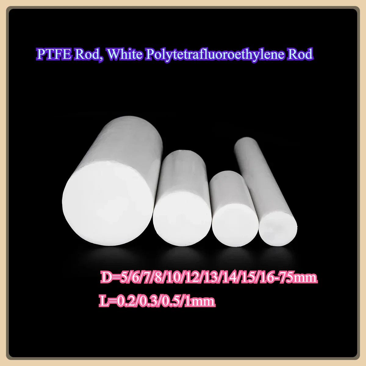 PTFE Rod, White Polytetrafluoroethylene Rod, Brand New Material, Cylindrical Rod Processing, Diameter 1mm-75mm,