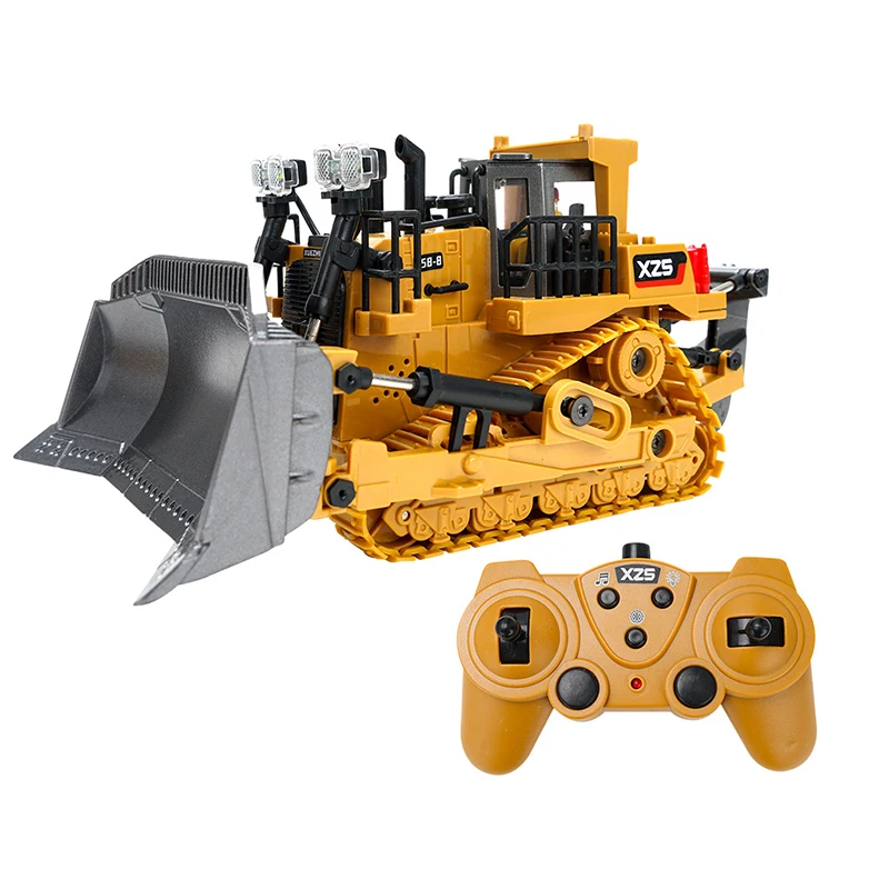 Excavadora a Control remoto de 1/18G, coche controlado por Radio, Tractor de oruga, modelo de ingeniería, juguetes de construcción de edificios, 2,4