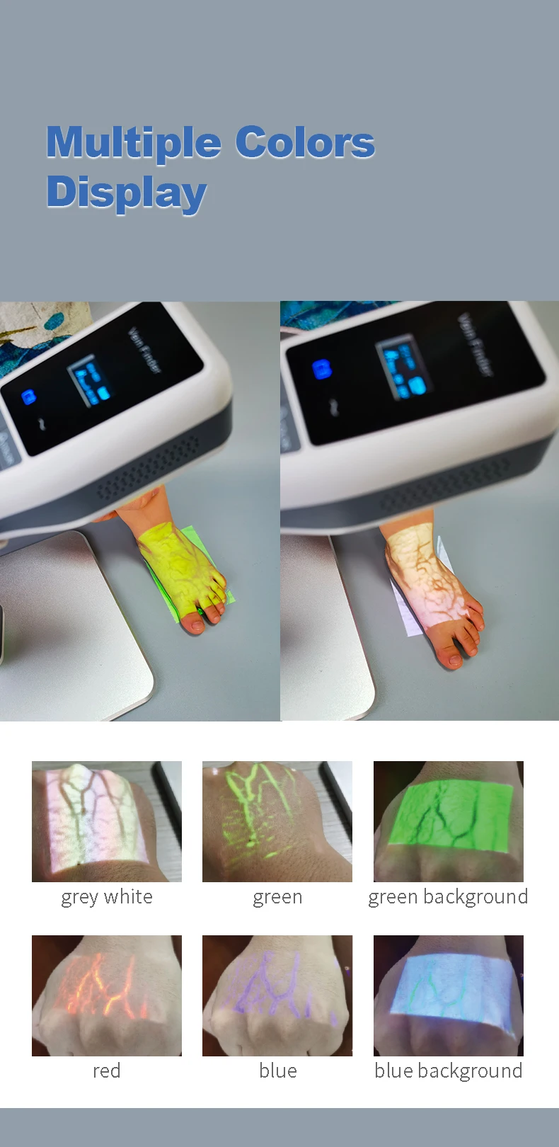 High Resolution Vein Finder with Multiple Colors and Depth Displays More User Friendly Clinical Analytical Instrument