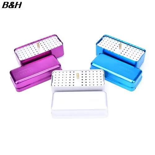 72 Hole Aluminium Autoclave Sterilizer Case Burs Dental Disinfection Endo Files Holder Box For Oral Care Tools Hot 3 Colors