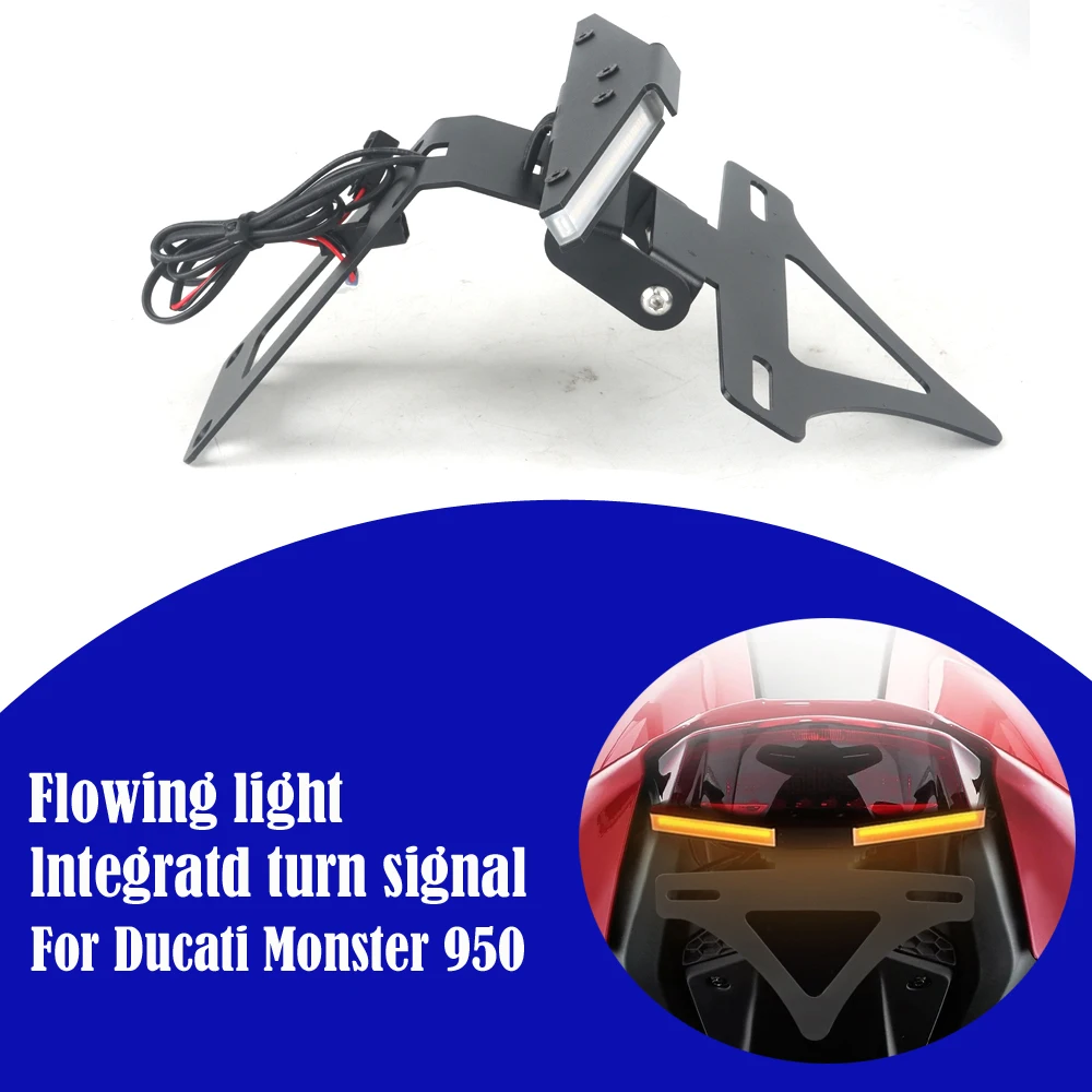 

For Ducati Monster 950 Monster 950 2021 2022 2023 Motorcycle Rear Short Tail Stock License Plate Holder Tailstock Bracket Kit