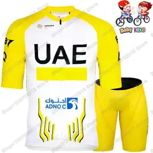 Đội UAE 2024 Pháp TDF Trẻ em đi xe đạp, quần áo đạp xe màu vàng màu hồng cho bé trai và bé gái, xe đạp xe đạp đường Tadej Pogacar, quần xe đạp 10 quần áo bán hàng chính đi xe đạp màu hồng - №1