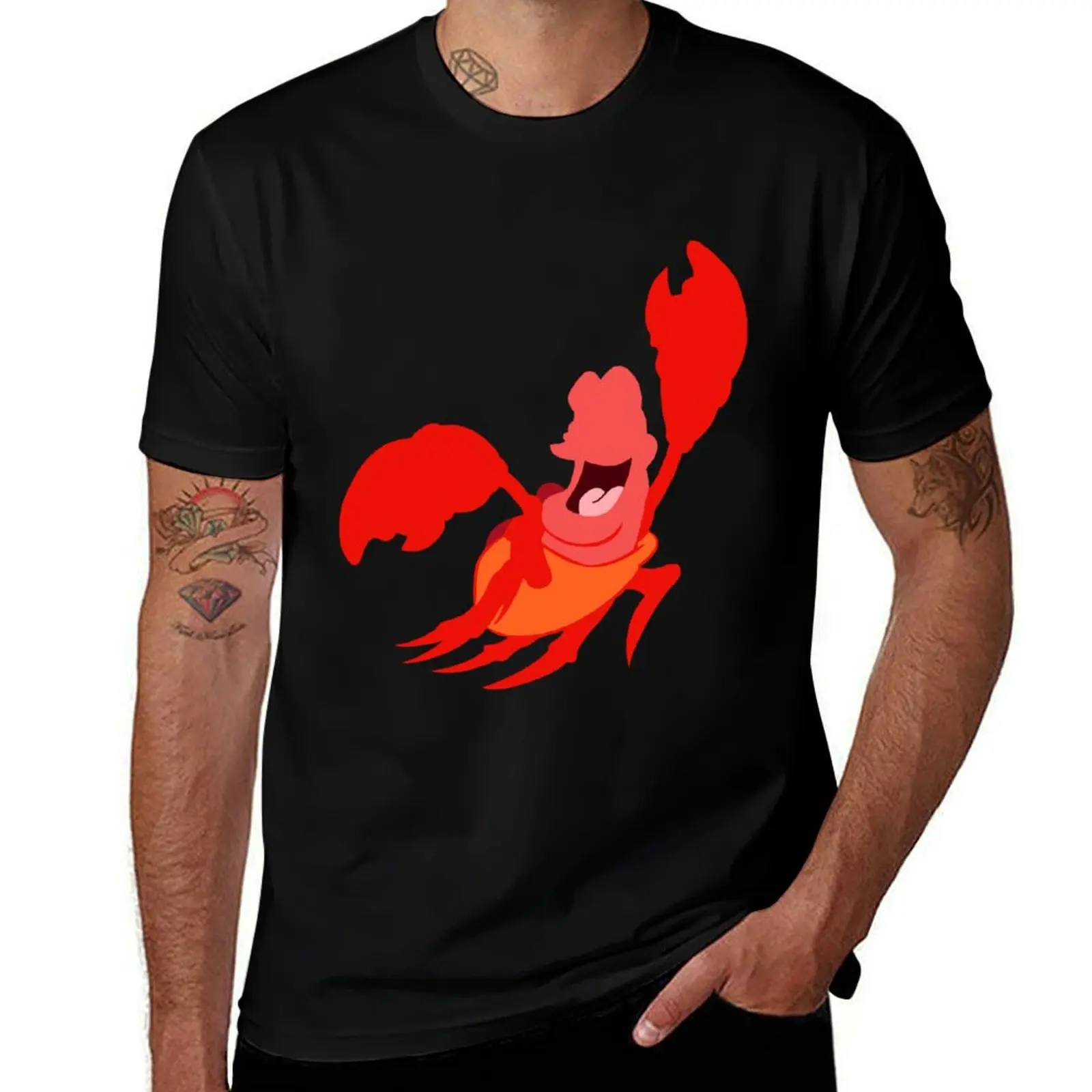 

Red Crustacean Sticker T-Shirt funny gifts topping Man t-shirt vintage anime shirt outfits for men