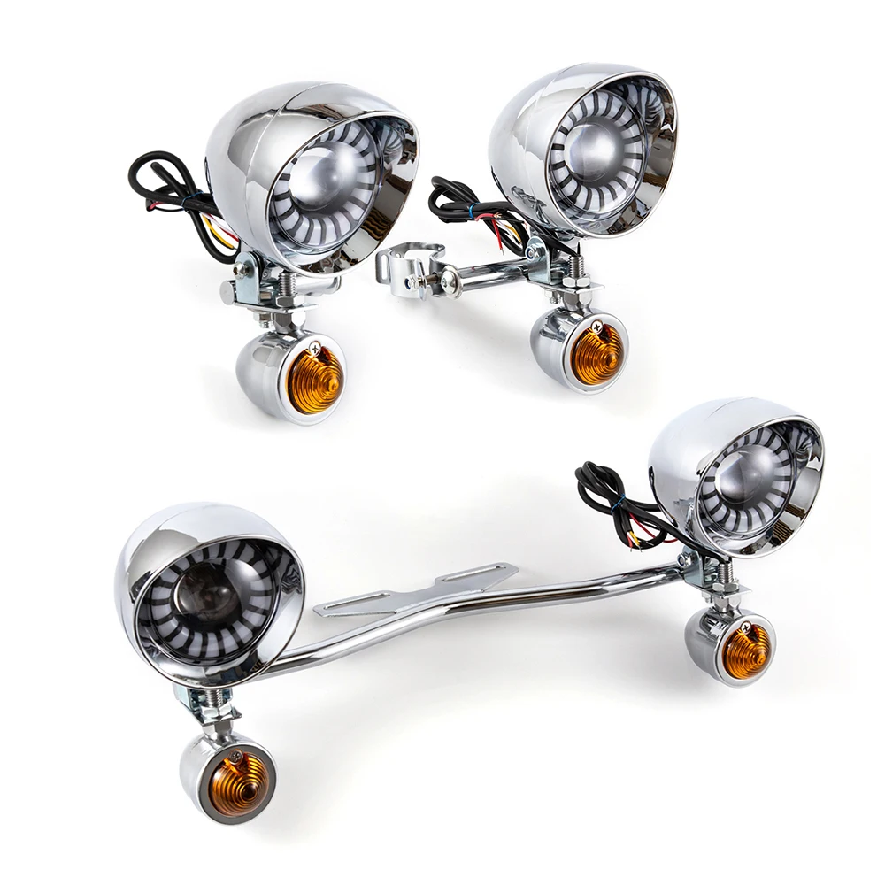 Led Driving Light Spotlights Fog Light Passing Turn Signal For Harley/Honda/Suzuki/Kawasaki/Yamaha Cruisers Softail Road Star