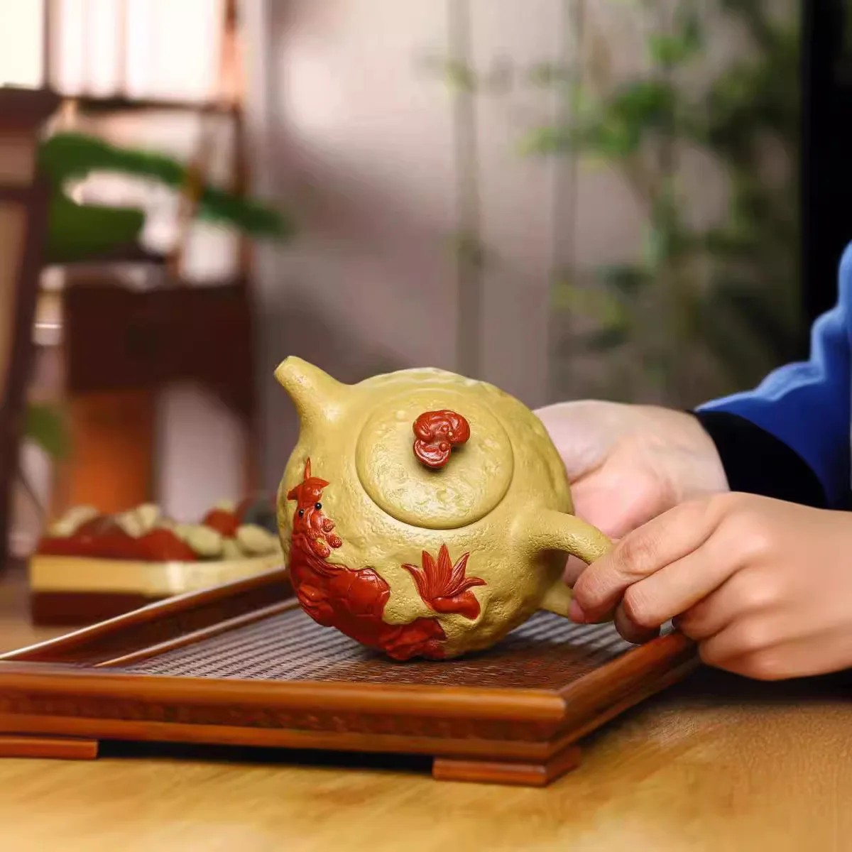 Dragon Turtle Spring Yixing Zisha Pot Set Artistic Tea Utensil Pottery Teapot Handmade By Master Artisans Original Clay Fro