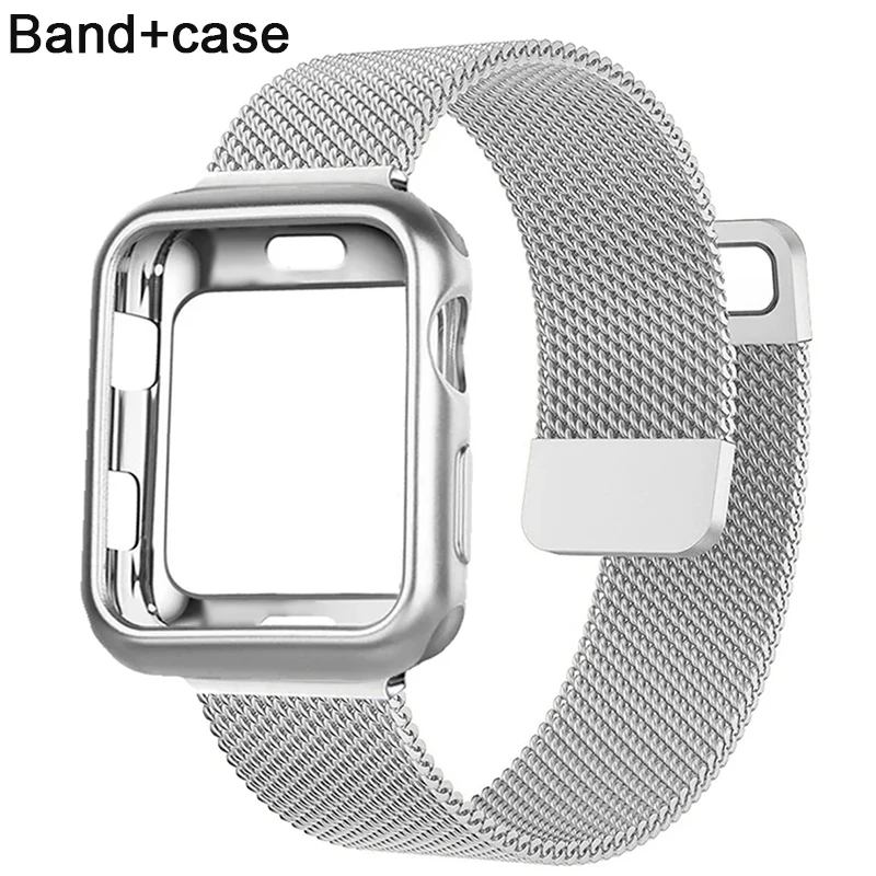 

Milanese Case+Strap for Apple Watch Band 9 8 7 6 SE 5 4 49MM 41mm 40mm 44mm 42mm 38mm Watchband For Iwatch Series 9 Correa 45mm