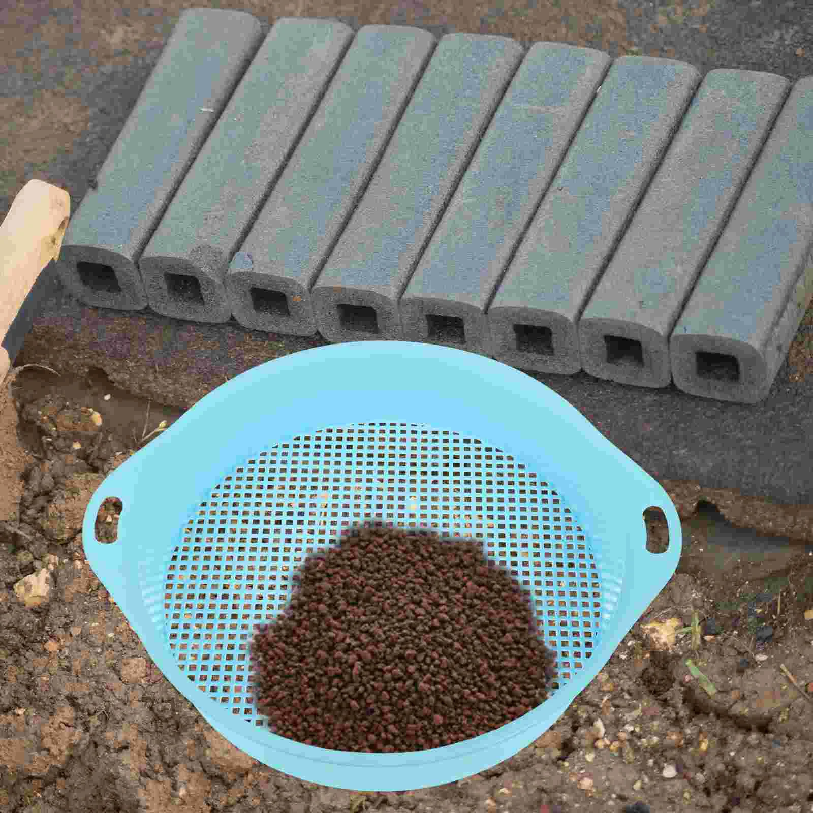 Garden Soil Sifter Manual Sieve Tool Plastic Mesh Sieves Set Sifting Pan for Gardening Filter Stones Potting Compost