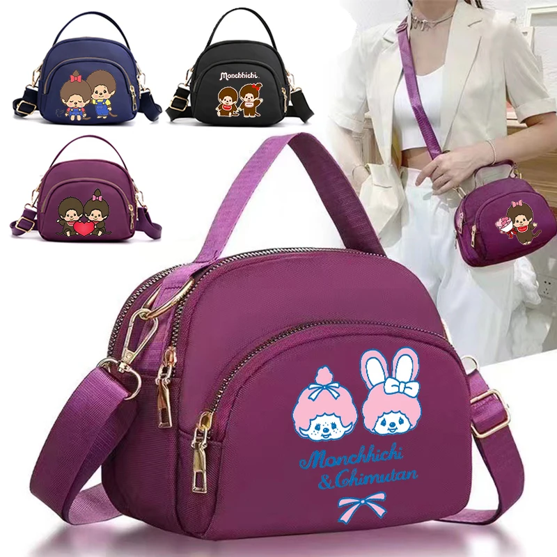 

Женские сумки через плечо MONCHHICHI, сумка через плечо с молнией в стиле аниме, женская многофункциональная мини-сумка для мобильного телефона, женская сумка-кошелек