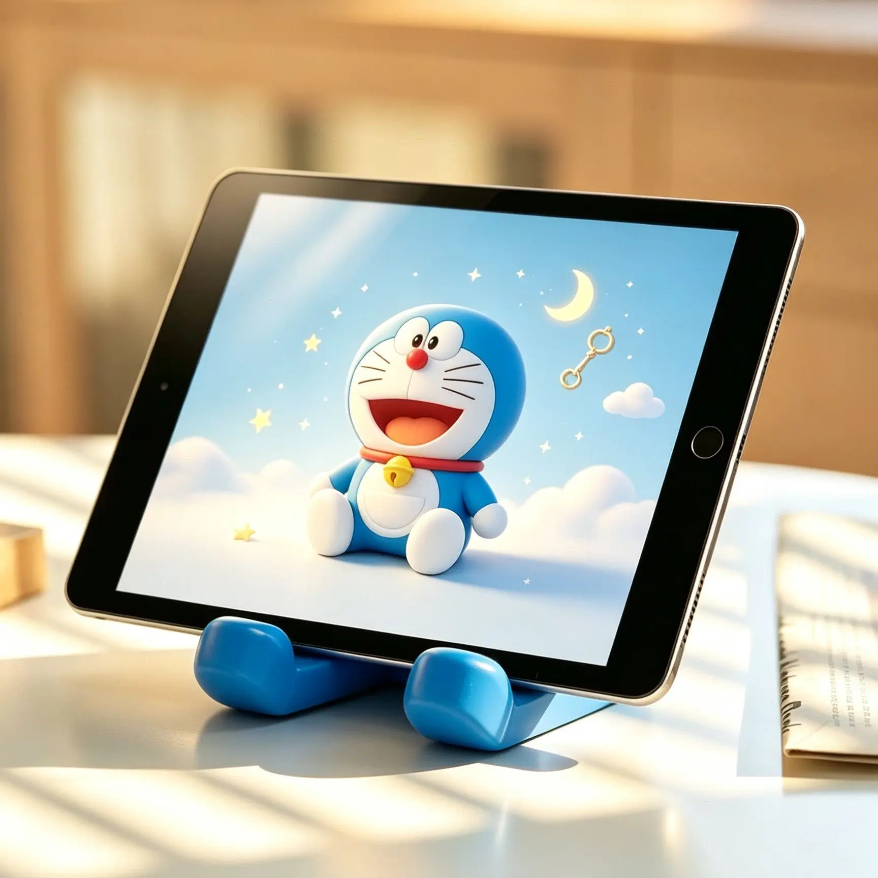 Doraemon Cute Desktop Ornament Cartoon Phone Holder Multifunctional Stand Home Room Decor Creative Gift