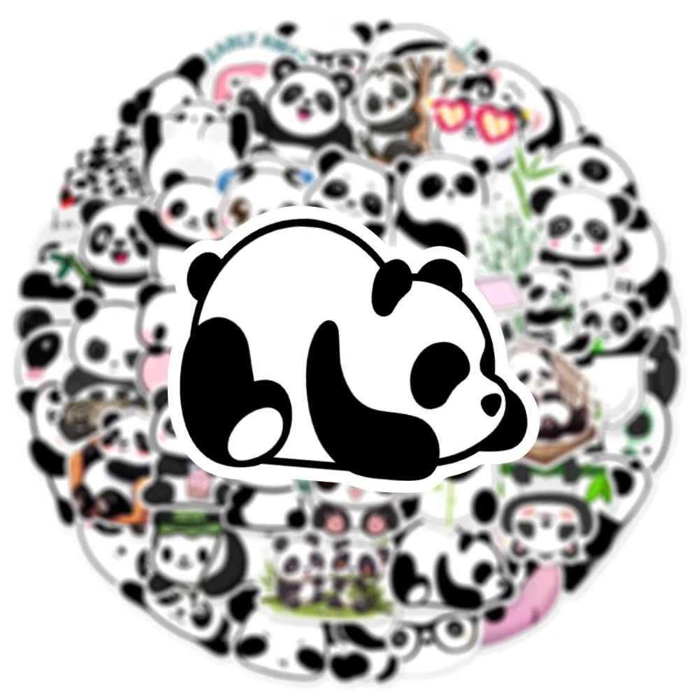 10/25/50 قطعة لطيف الباندا الكرتون ملصقات DIY بها بنفسك السفر الأمتعة دفتر الغيتار المحمول الهاتف القرطاسية زجاجة ماء
