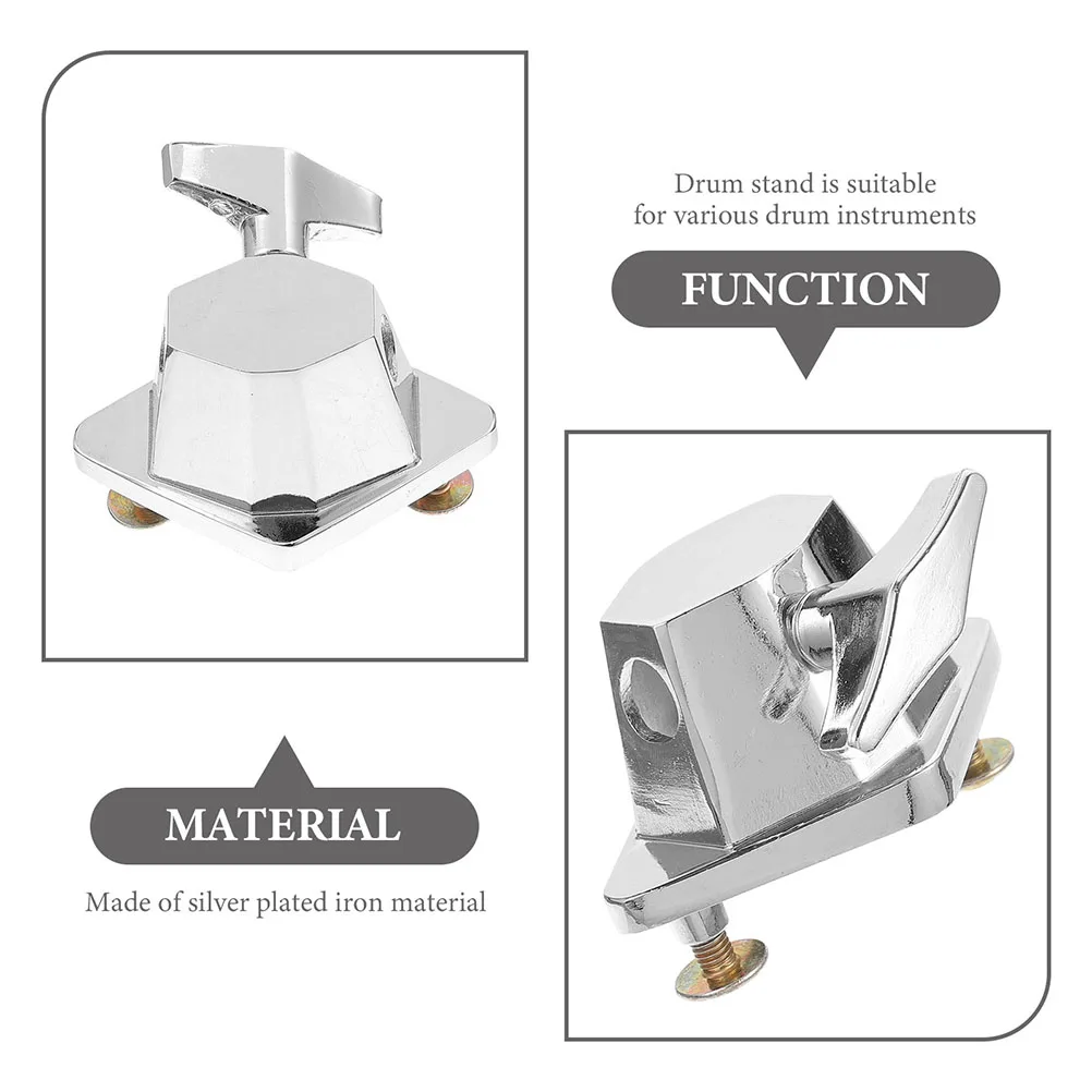 

2Pcs Drum Saddle Accessories 52mm Silver Plated Adjustable Height Tom Mount Bracket Snare Parts Percussion Bases Drum Kit Leg