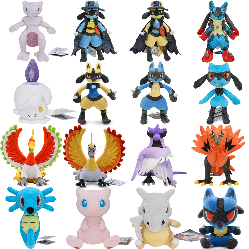 Hot Sale Pokemon Plush Shiny Lucario Charizard Galarian Articuno Ponyta Mega Rayquaza Ho-Oh Stuffed Collection Peluche Kids Toys