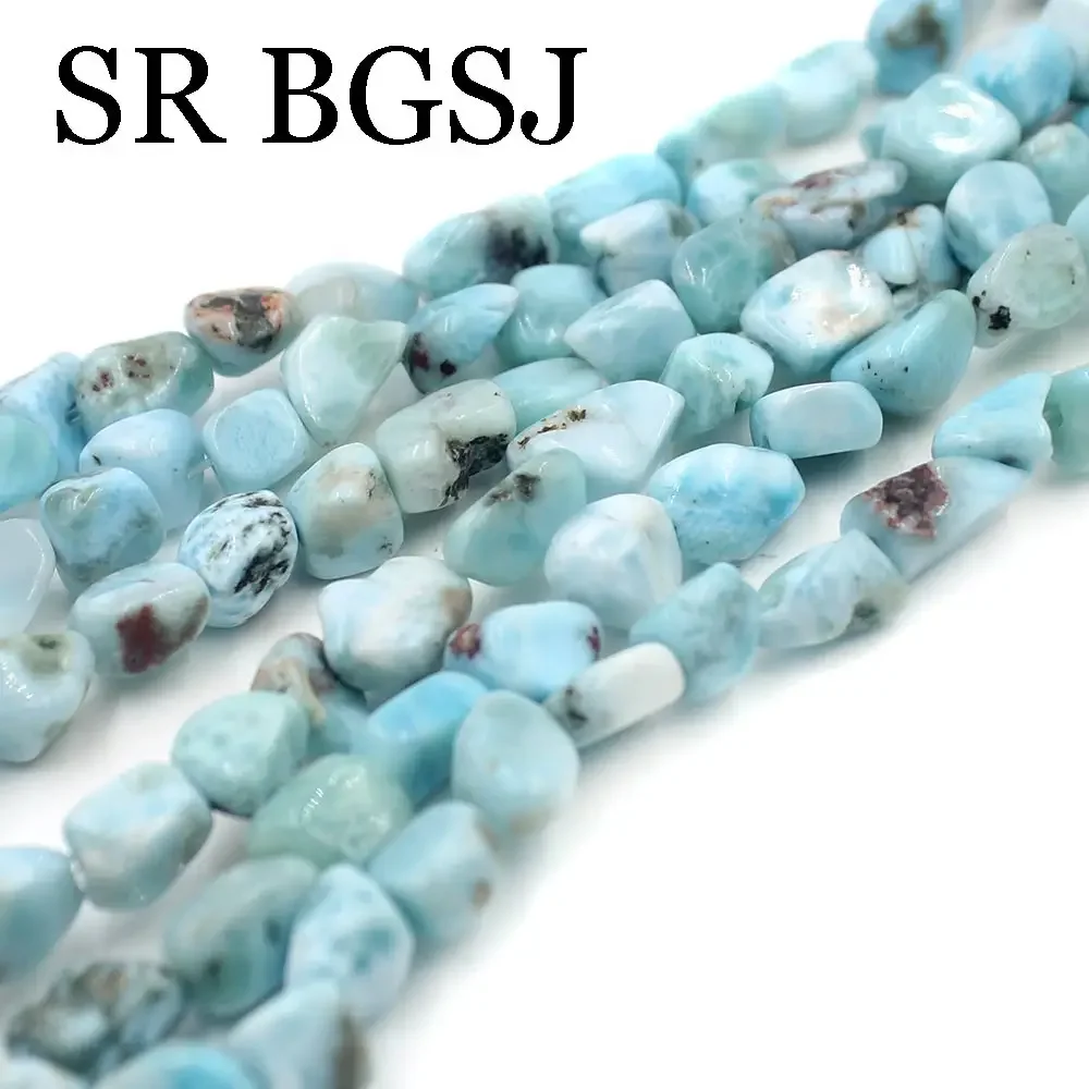 8x12mm Freeform Nugget Larimar Genuine Natural Stone Craft Beads Strand 15\