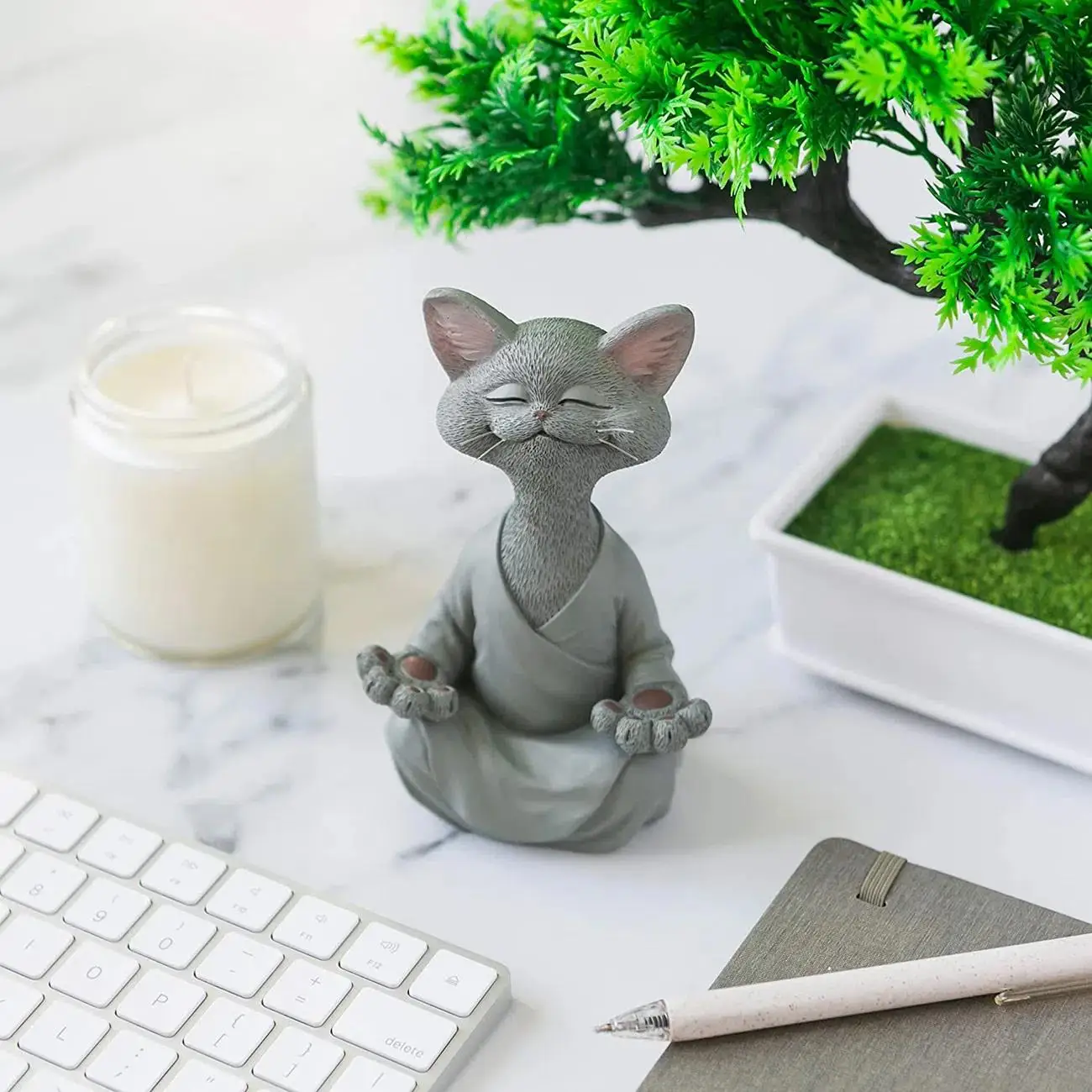 

Buddhist Zen Cat Resin Sculpture Art Ornaments Animal Buddha Statue Home Decoration Accessories office Decor Buddhist Lover Gift