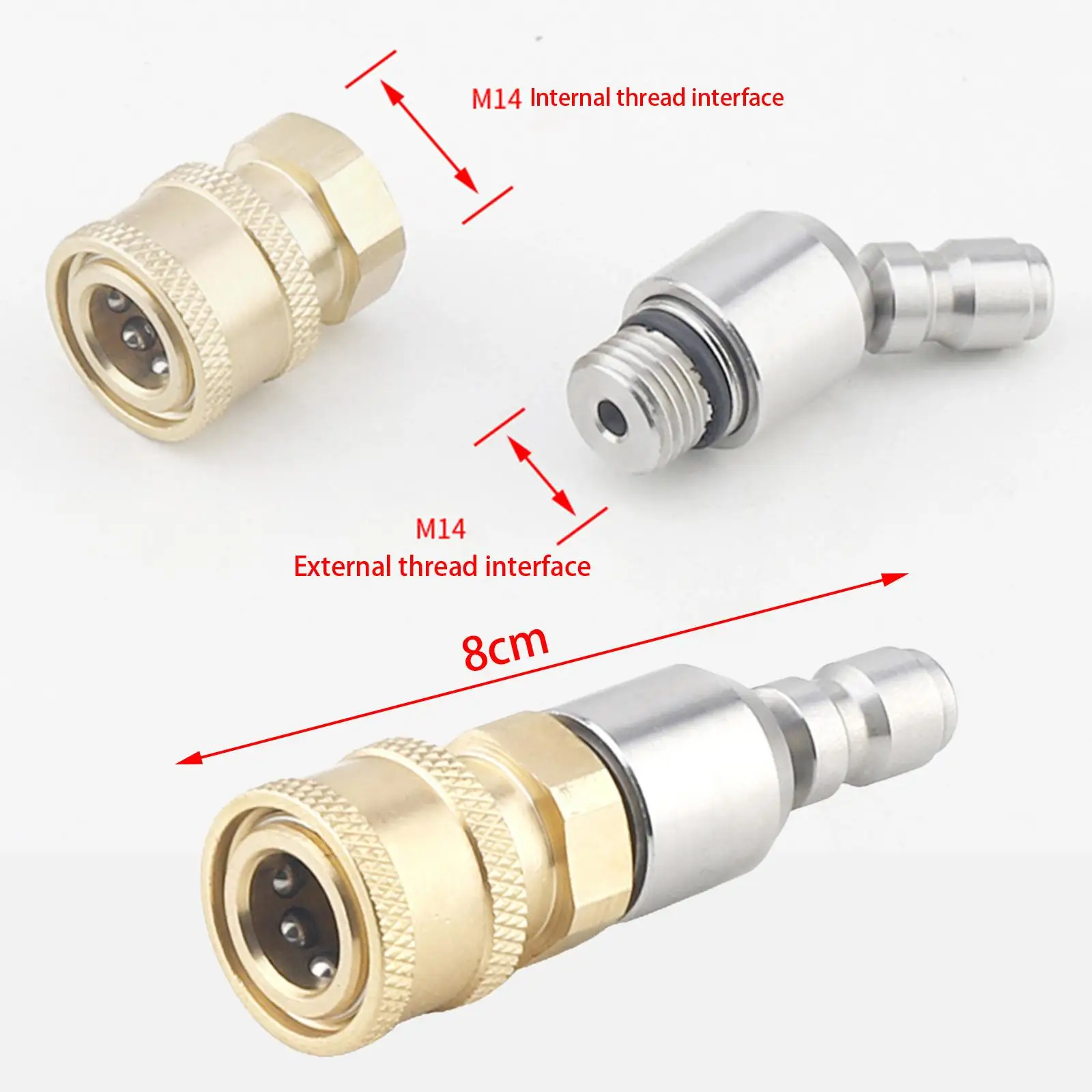 1/4 Quick Connector Pressure Washer Coupler 360 Degree Rotary, Washer Attachment Duable Quick Connect Plug