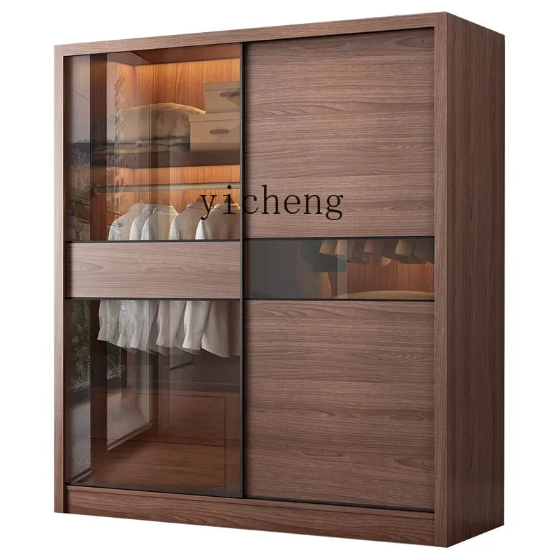 ZK sliding door wardrobe modern simple sliding door storage cabinet economical plate sliding door storage home accessories