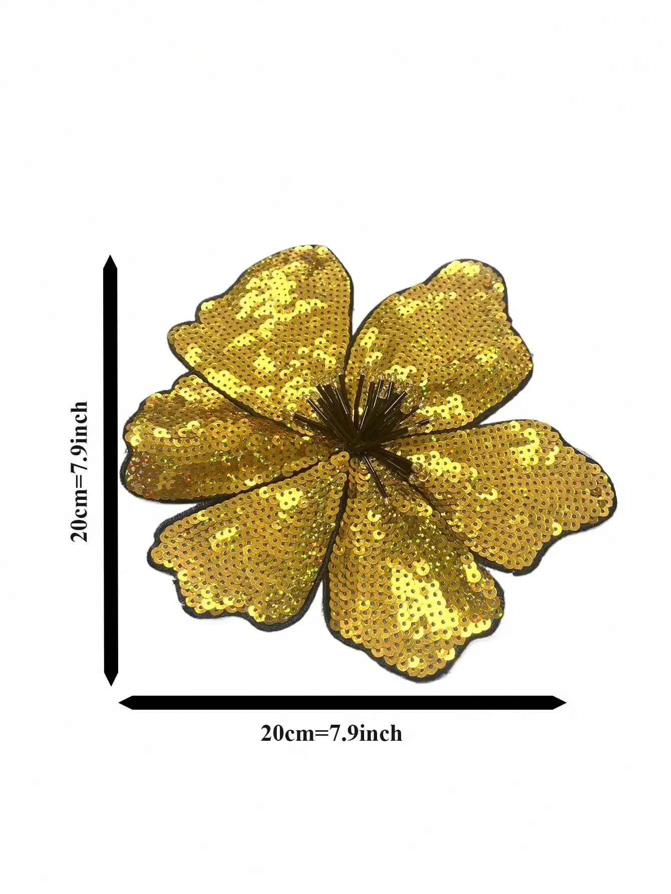 1 Piece 20*20CM Large Red Sequins Beads Flower Patch for Evening Dress Swimsuit DIY Applique