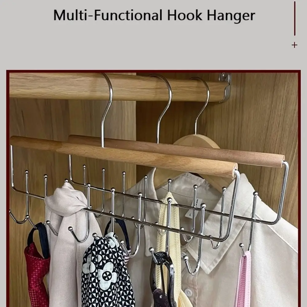 

16-Hook Clothes Hanger Multi Purpose Anti-slip Hanger Hook Double-Sided With Rotatable Hooks Clothes Drying Rack