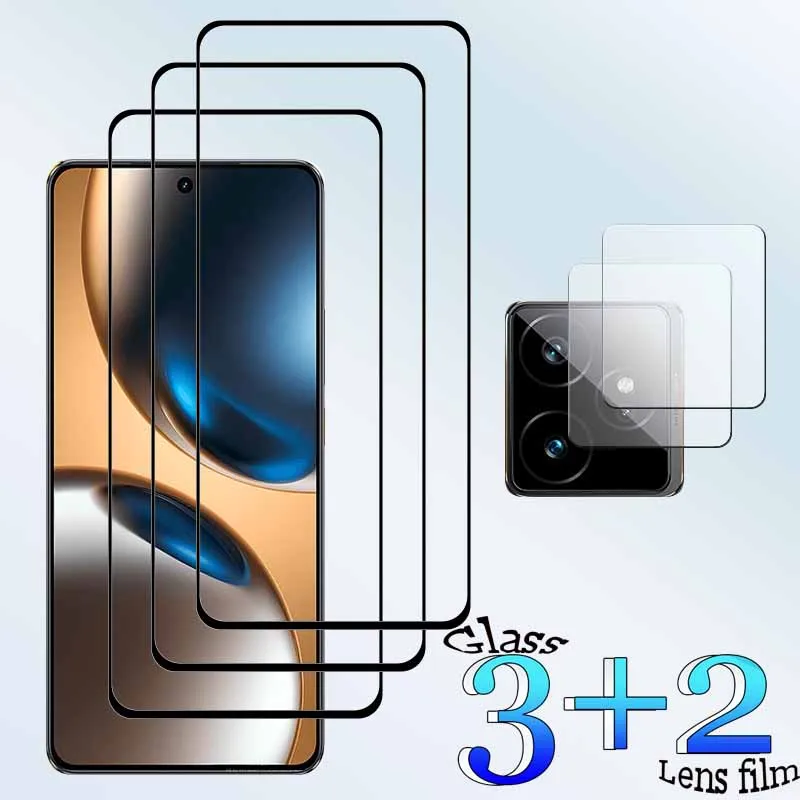 

3+2 For Realme GT7 Tempered Glass Shockproof 9H Clearly Anti-Scratch Front Protector +Soft Camera lens film