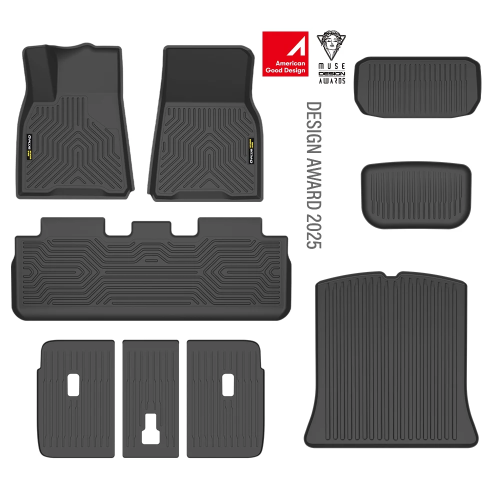Fit For 20-24 Tesla Model Y 5 Seats TPE Floor Mats Cargo Liner Backrest Mat 9PCS