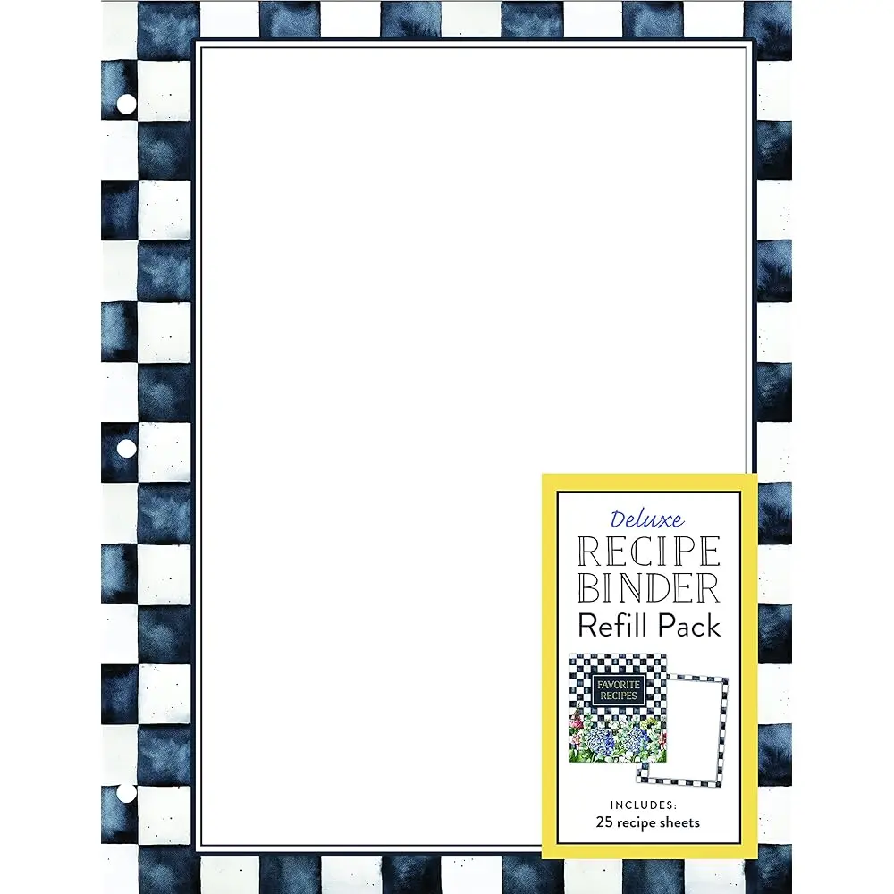 Free Shipping Deluxe Recipe Binder Refill Pack - Favorite Recipes (Hydrangea): 25 Sheets for 3-Ring Binders
