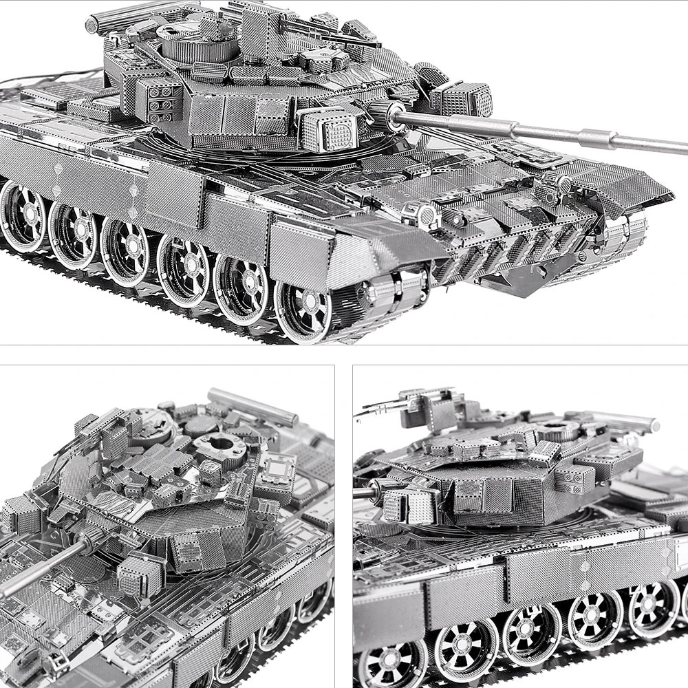 Piececool 3D Metal Puzzles T-90A Tank Teenage Toys Brain Teaser DIY Building Kits for Adults