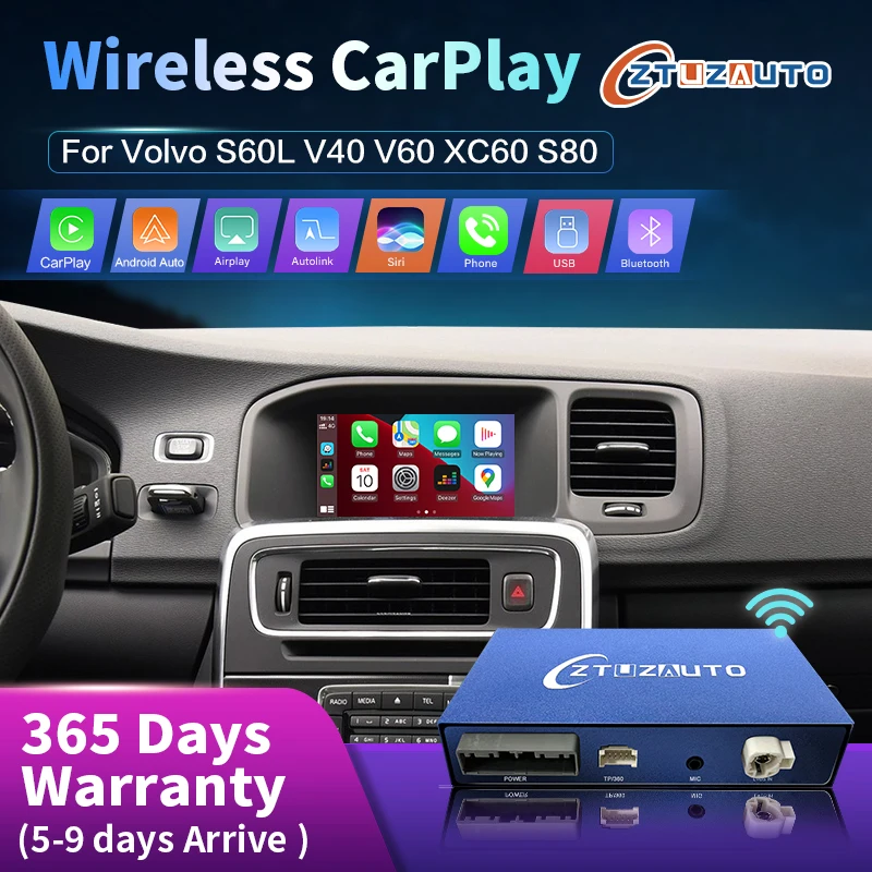 2024 Wireless Carplay Box For Volvo V40 V60 XC60 S60 S80L Multimedia Android Auto Ｍodule Mirror Link Display Screen Camera