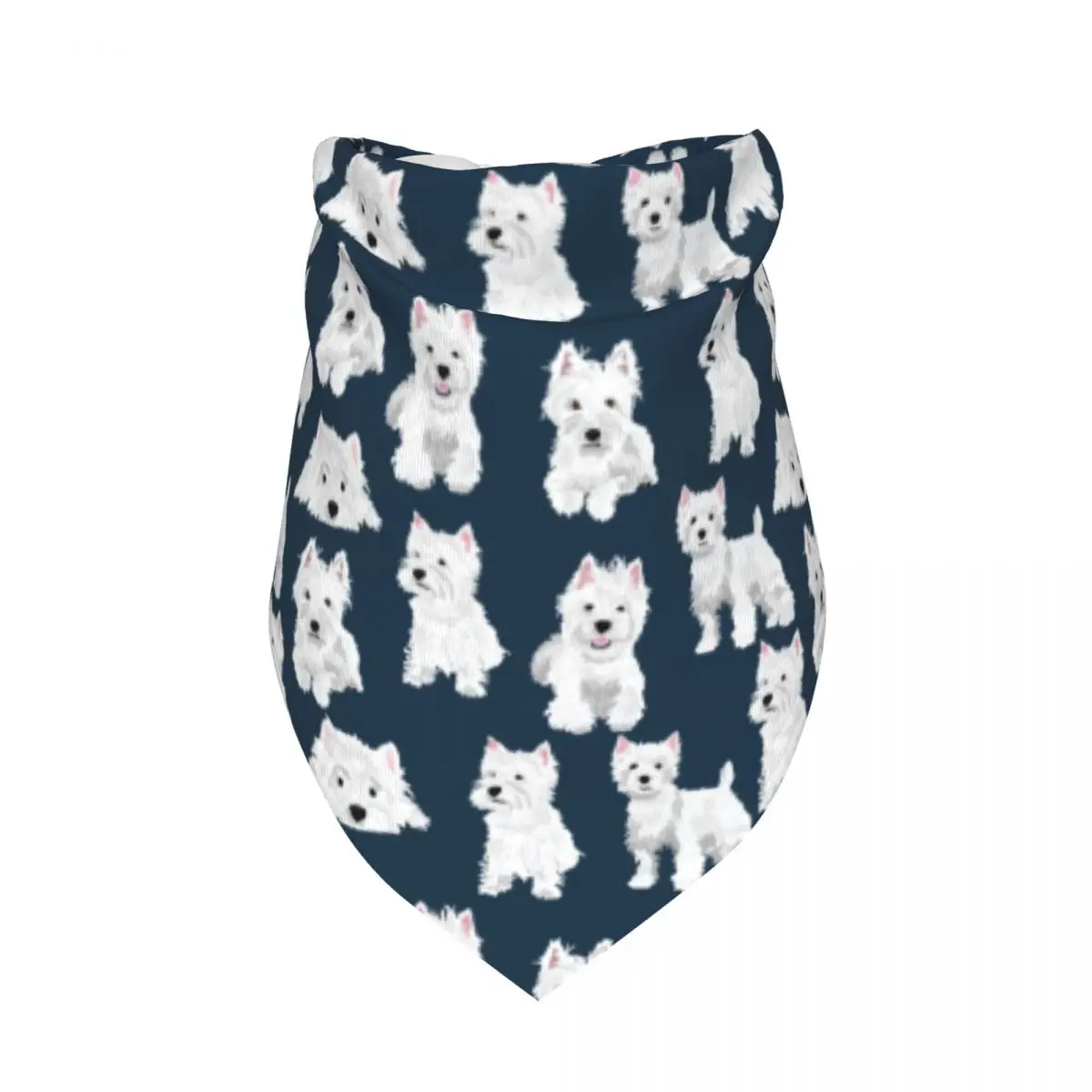 West Highland White Terrier Dog Pet Scarf Cute Westie Puppy Soft Dog Cat Bandanas Creative Triangle Bib Pet Accessories