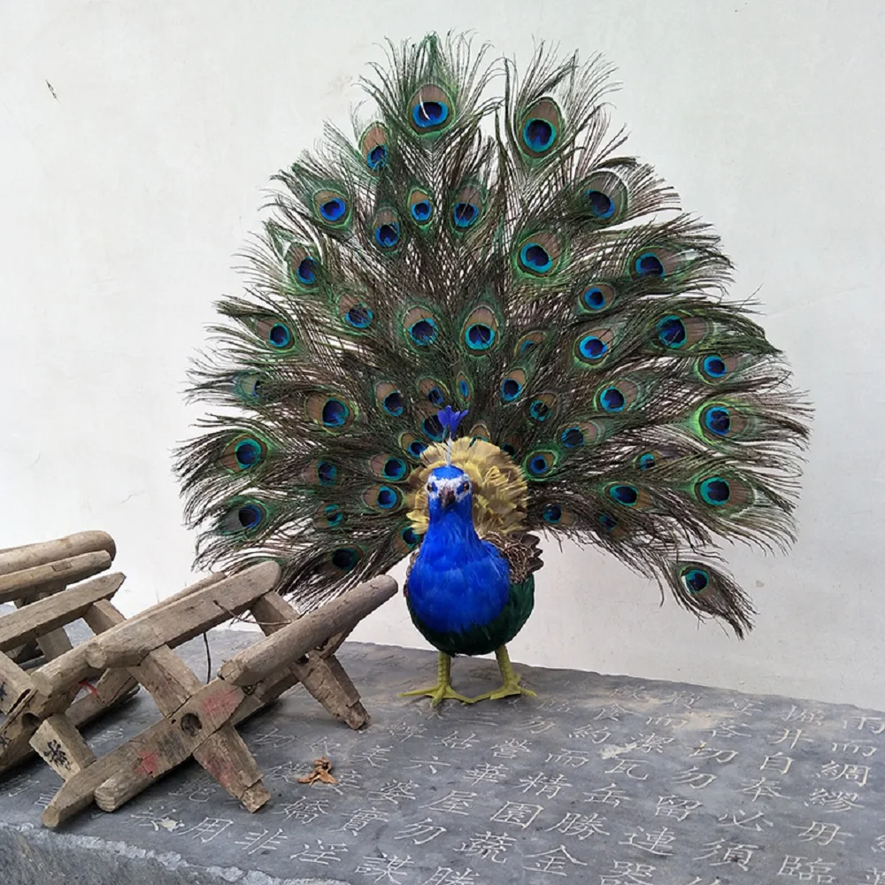 Customised Manmade Peacock Home garden decoration Feather Bird model Film shooting props ornaments Wedding Party Gift d2292