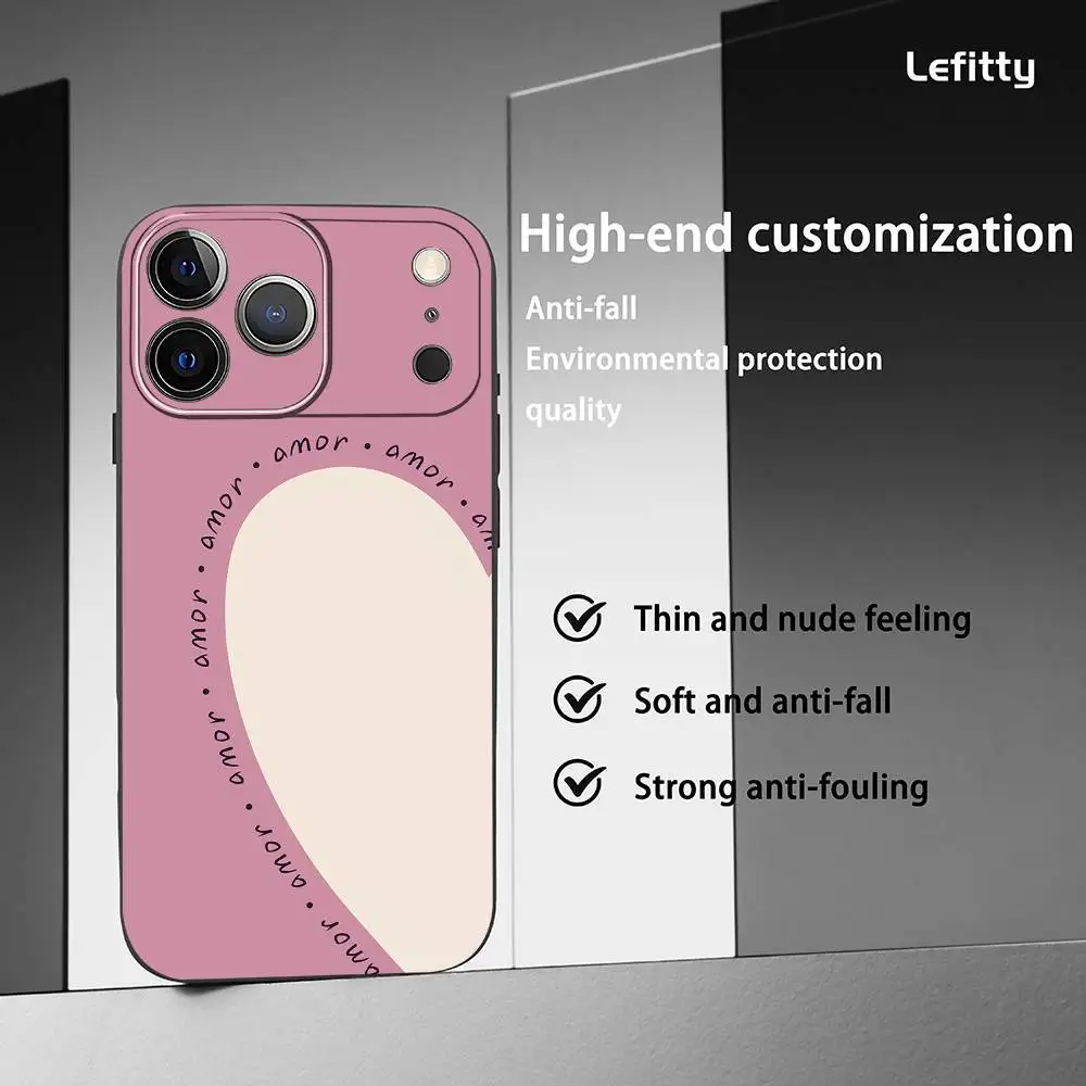 Love couple phone case for iPhone 17 16 15 14 13 Pro Max Plus Mini Frosted Soft Case Funda Shockproof Cases
