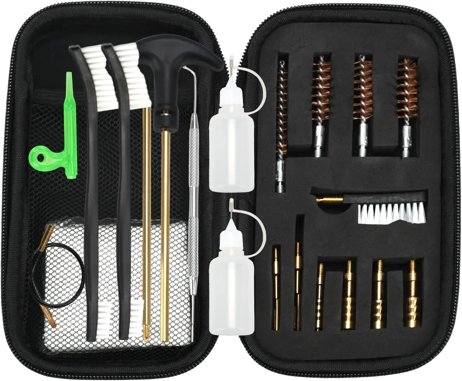 Universelles Waffenreinigungsset für.22/.357/.38/9mm/.40/.45, Bürstenwerkzeuge, Waffenreinigungszubehör, 21-in-1 Waffenreinigungs-Set – Detail 1