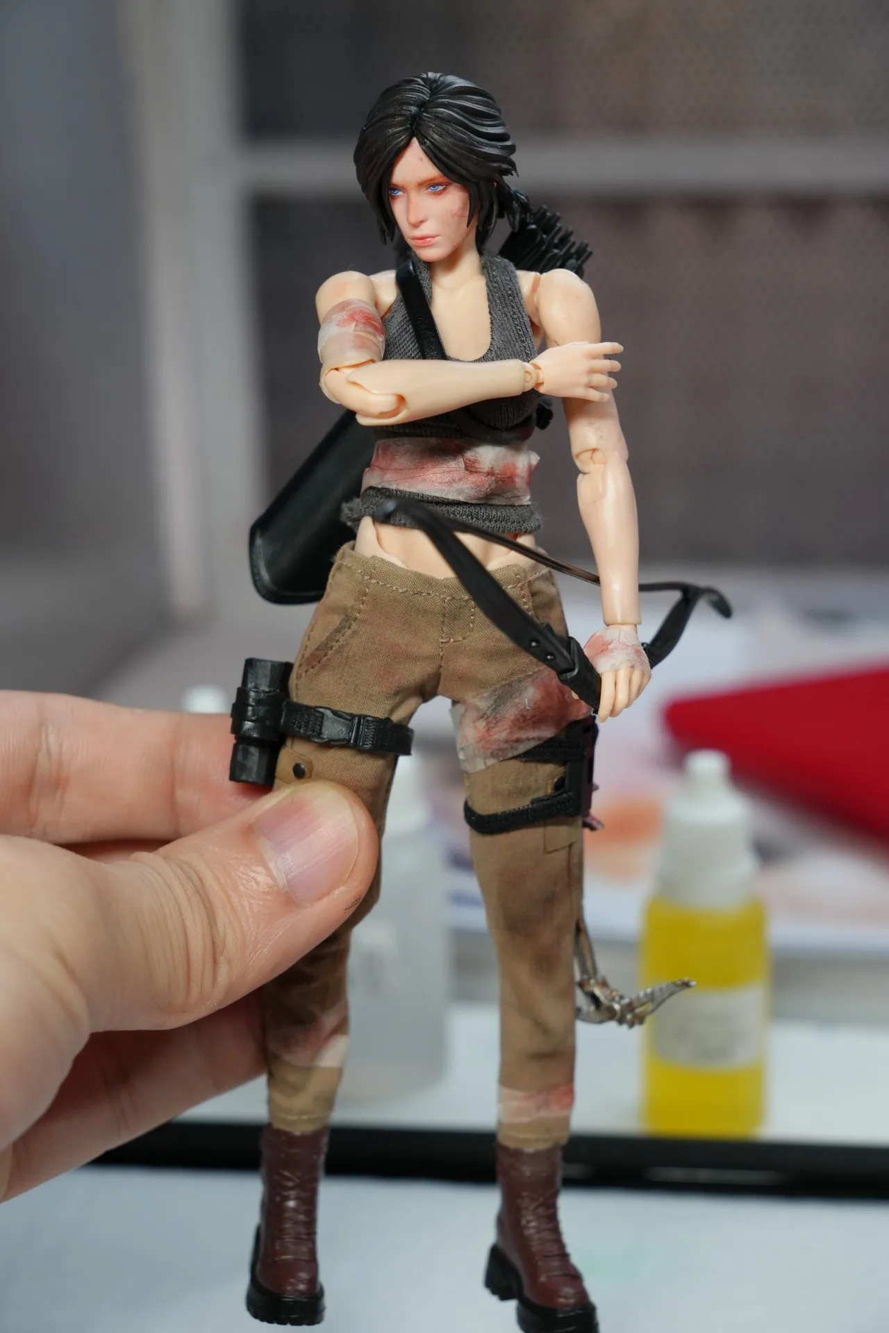 اليدوية 1/12 مقياس أنثى الجندي تومب رايدر لارا اللوحة رئيس نحت اكسسوارات ل 6in رومانية عمل نموذج لجسم #3