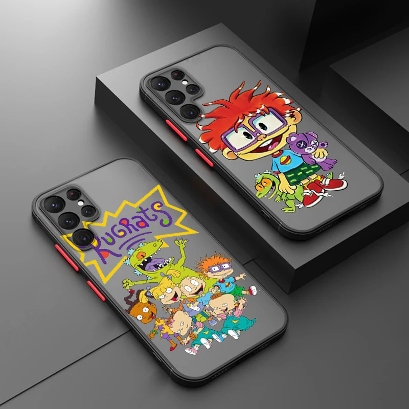 R-Rugrats Cartoon For Samsung Galaxy S23 S22 S21 S20 S10 Note 20 10 FE Plus Ultra Lite Frosted Translucent Phone Case