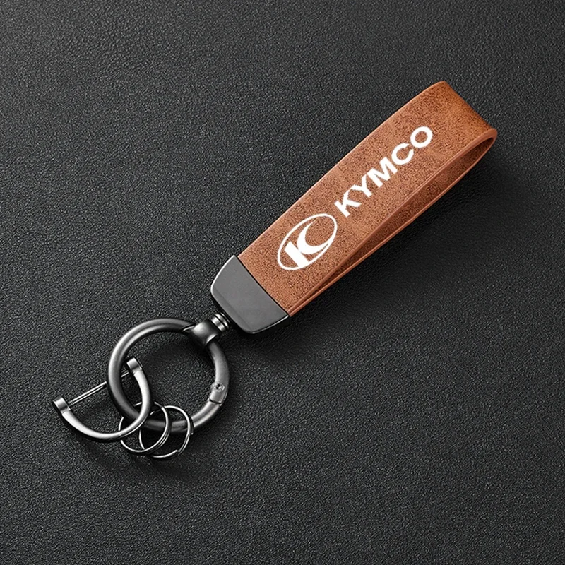 For Kymco Xciting 300 Downtown 125I 200I 300I 350I Xtown 125 Accessories High-Grade Leather Motorcycle Keychain Holder Keyring - view 4