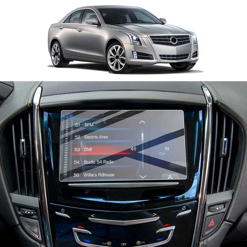 

For 2014-2019 Cadillac ATS CUE 8-Inch Car GPS Navigation Touch-Screen Center Display Tempered Glass Protector Film