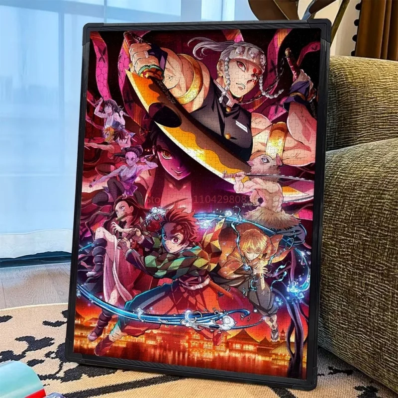 جديد في المخزون شيطان القاتل أنيمي خشبية بازل قطع مجموعة 1000 قطعة لعبة لتخفيف الضغط جدار ديكور فني المشارك أنيمي لعبة هدية مثالية #5