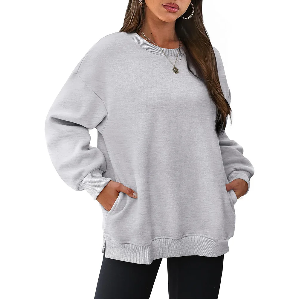 Women's Sweater 2025 Autumn Winter New Y2K Fashion Sweatshirt Crew Neck Long Sleeve Fleece Lined Pullover Active Top
