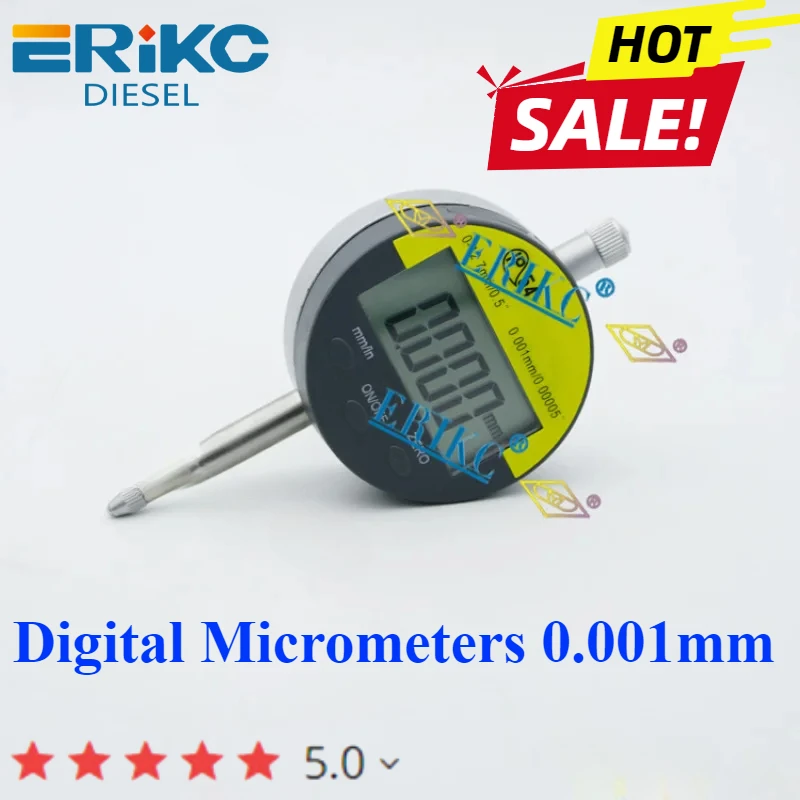 ERIKC Digital Micrometers 0.001mm Lift Measure Tool E1024021 Common Rail Diesel Injector Lift Measuring Multifunction Tester