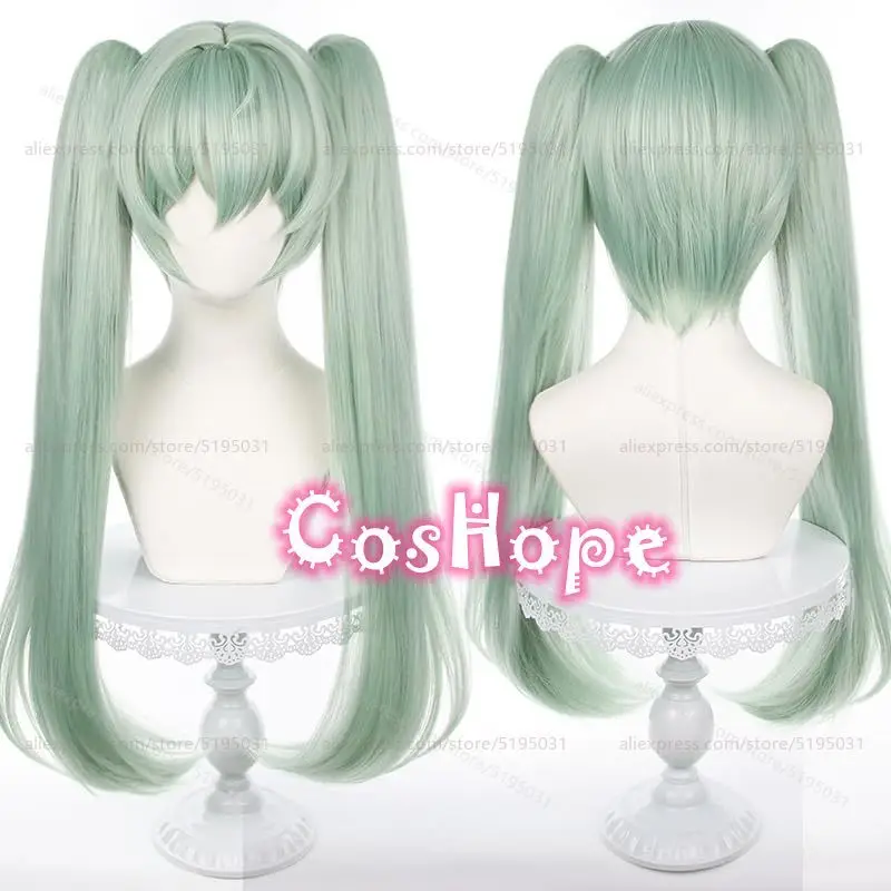 ZZZ كورين ويكس شعر مستعار تأثيري مع ذيل حصان مزدوج 70 سنتيمتر شعر مستعار أخضر طويل تأثيري أنيمي الباروكات مقاومة للحرارة بيروكات صناعية #1